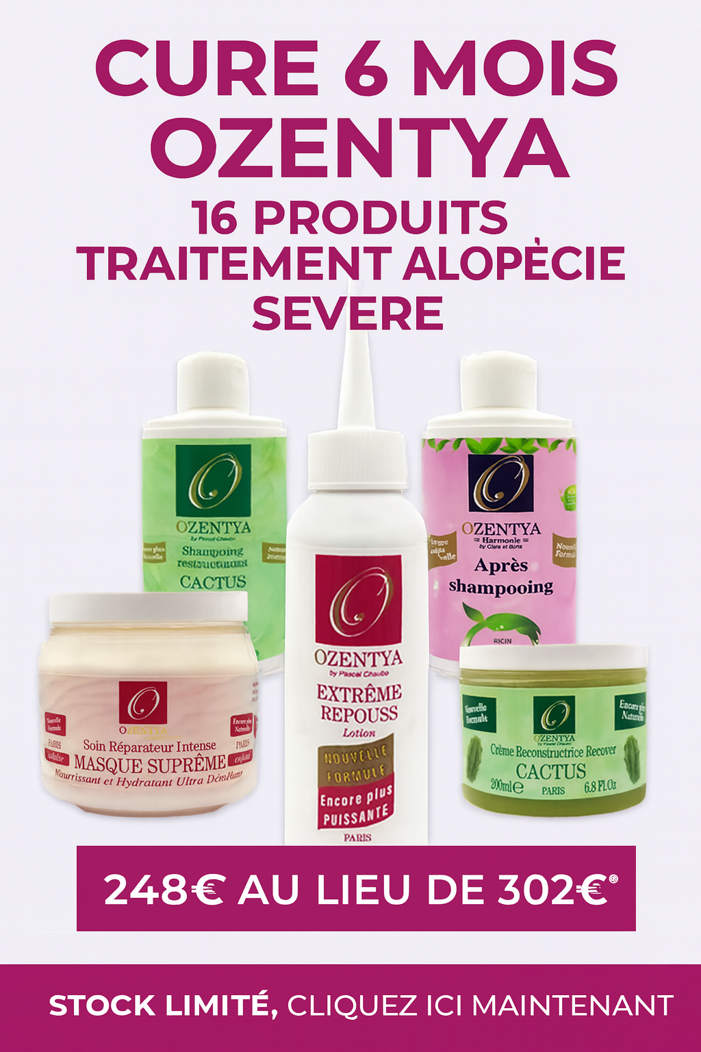  Cure 6 mois initial, 16 soins alopécie sévère