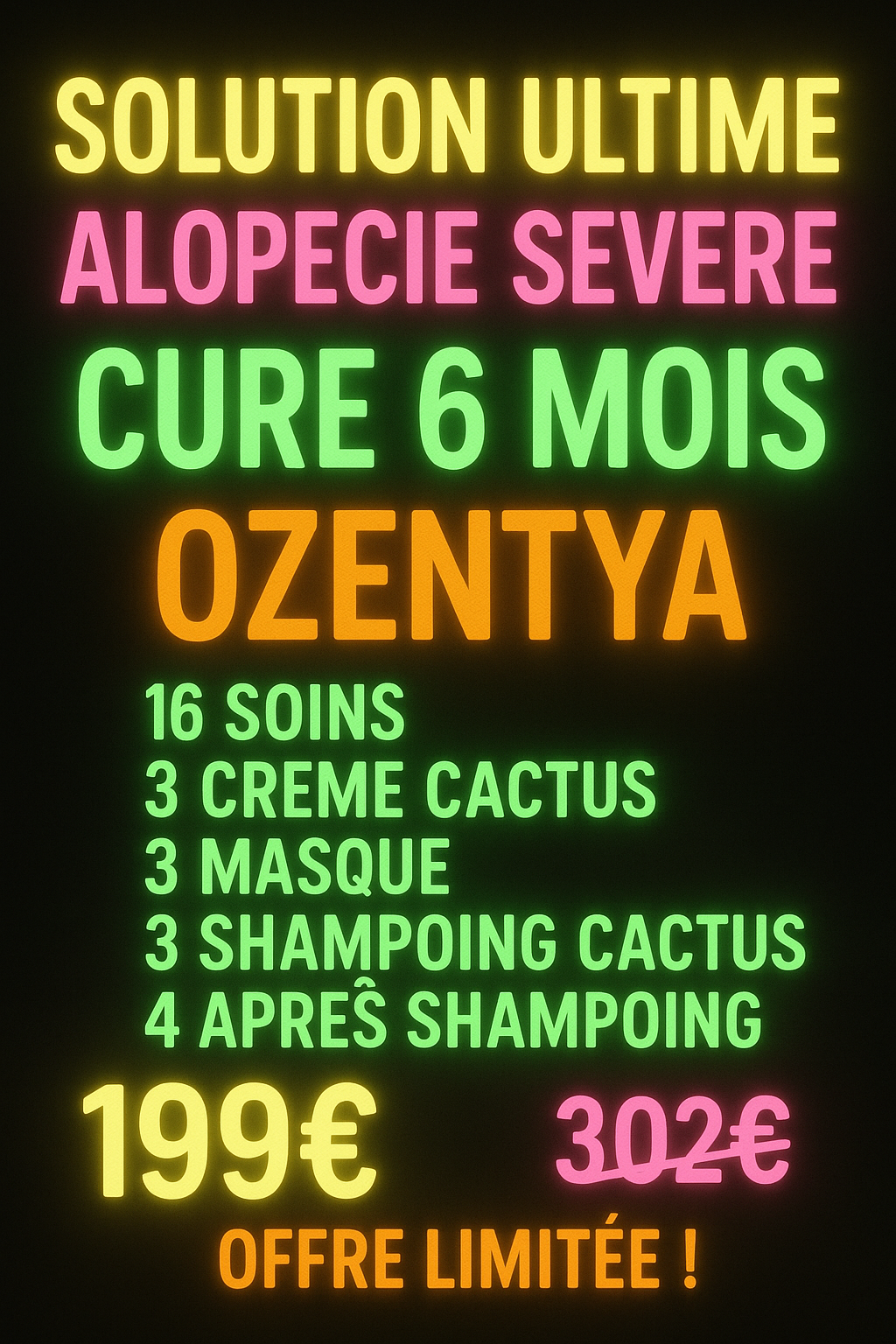 Cure 6 mois initial, 16 soins alopécie sévère